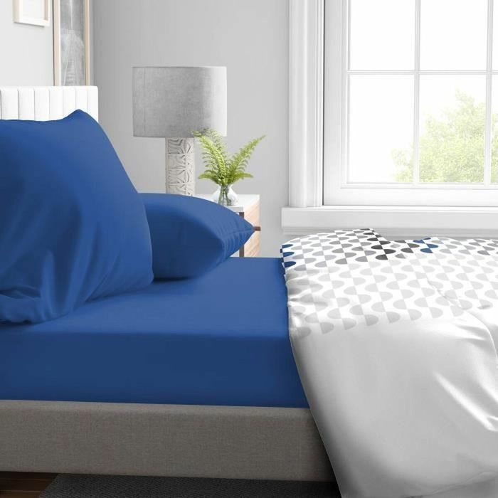 Home Linge Passion Sábana bajera ajustable Azul 140 x 190 cm con capó de 30 cm Home Linge Passion Sábana bajera ajustable Azul 140 x 190 cm con capó de 30 cm