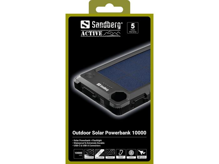 Sandberg Outdoor Solar Powerbank 10000 mAh Resistente Agua y Polvo