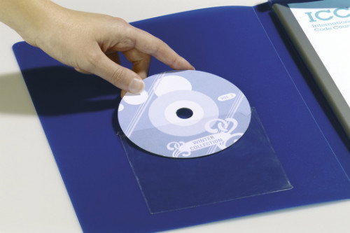 Durable 8080 PACK 10 Fundas para CD/DVD Adhesivas Transparentes