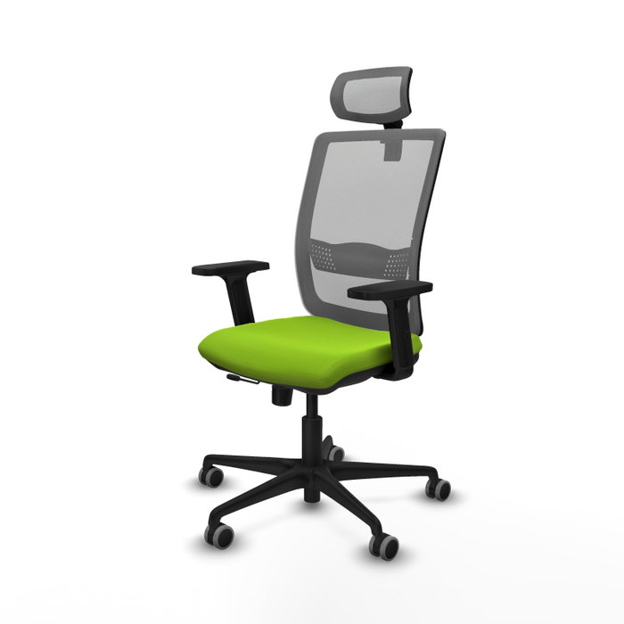 PIQUERAS Y CRESPO Silla de oficina Haches con mecanismo Sincro/Traslack, Pistacho y Gris