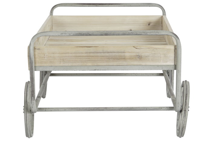 DKD Home Decor Carro Vintage 67 x 46 x 110 cm Gris Natural Abeto Metal