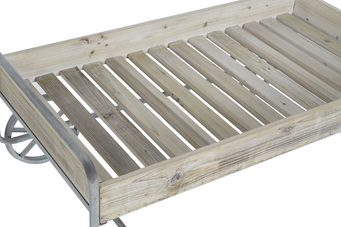 DKD Home Decor Carro Vintage 67 x 46 x 110 cm Gris Natural Abeto Metal