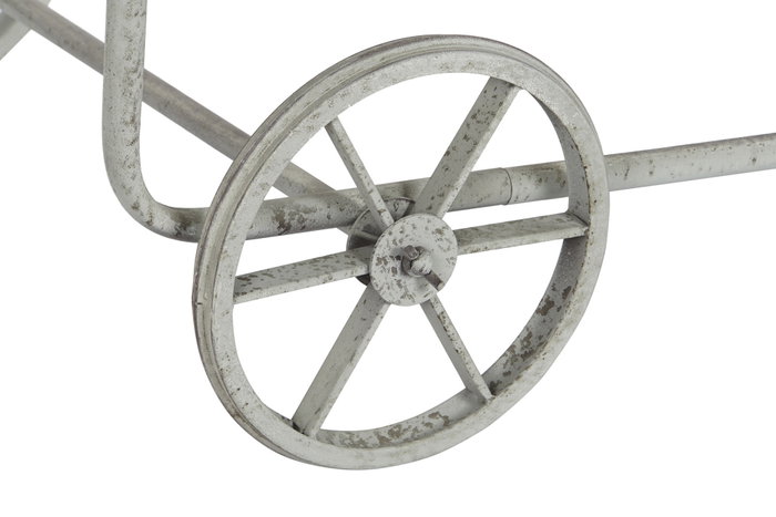 DKD Home Decor Carro Vintage 67 x 46 x 110 cm Gris Natural Abeto Metal