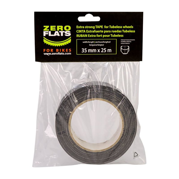 Zeroflats Cinta de sellado de llanta 35mm x 25m - Resistencia extremadamente alta, convierte tus llantas a Tubeless Zeroflats Cinta de sellado de llanta 35mm x 25m - Resistencia extremadamente alta, convierte tus llantas a Tubeless