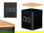 Kinvara Tarro Cuadrado Tapa Bambú Portacápsulas Negro Metal Acero 14x16x14 cm (Set de 12)