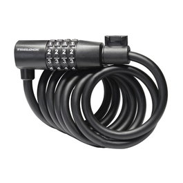 TRELOCK SK108 CODE Candado de Cable, 8 mm Ø x 150 cm, Nivel de Seguridad 1, Incluye Soporte, Resistente a la Corrosión