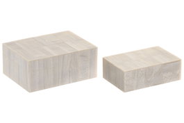 DKD Home Decor Joyero Blanco 13 x 7.5 x 18 cm Set de 2