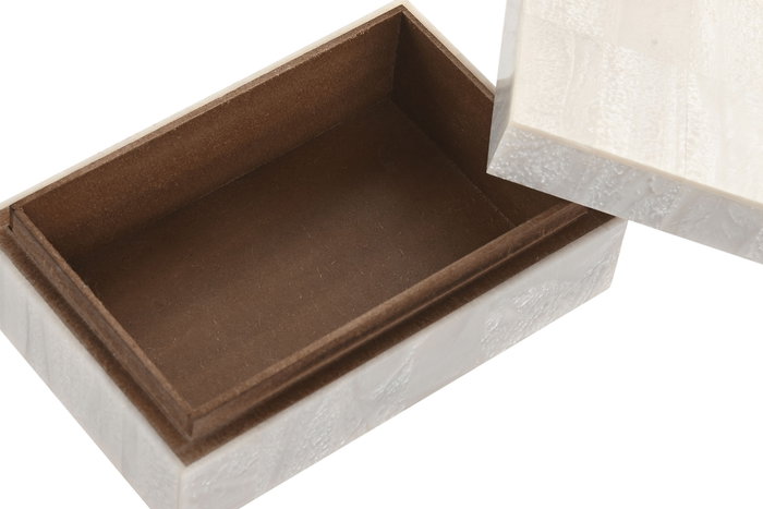 DKD Home Decor Joyero Blanco 13 x 7.5 x 18 cm Set de 2