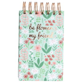 CMP General Libreta con Espiral A6 - Portada 'Be Flower, my friend' - 150 Páginas a Color - Tapa Dura - Rosa Dorado - 9.5x3 cm