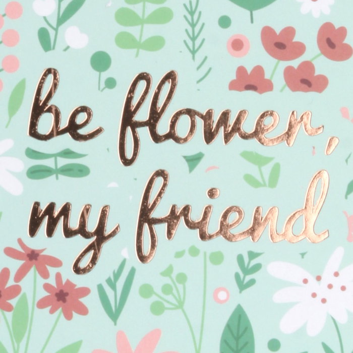 CMP General Libreta con Espiral A6 - Portada 'Be Flower, my friend' - 150 Páginas a Color - Tapa Dura - Rosa Dorado - 9.5x3 cm