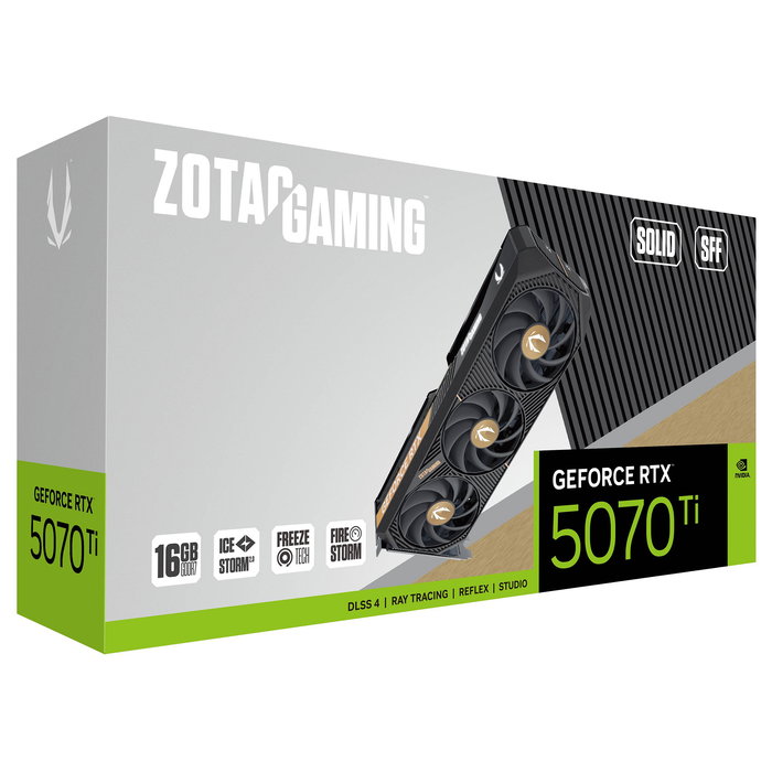 ZOTAC RTX 5070 Ti 16GB GDDR7 Tarjeta Gráfica con 3 Ventiladores y Diseño SFF