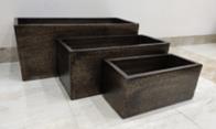 DKD Home Decor Macetero Moderno Dorado 43 x 40 x 100 cm Set de 3
