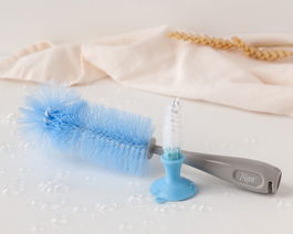 KioKids Limpiabiberones Azul Y Gris con Cepillo para Tetinas +0 Meses