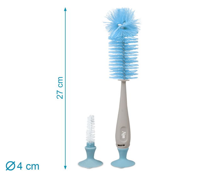 KioKids Limpiabiberones Azul Y Gris con Cepillo para Tetinas +0 Meses