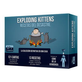 Exploding Kittens Juego de Cartas Exploding Kittens Recetas del Desastre, con Recetas y Mecánicas Variadas, para 2-5 Jugadores, Duración 15 Minutos, +7 Años, EKIRFD01ES, en Español