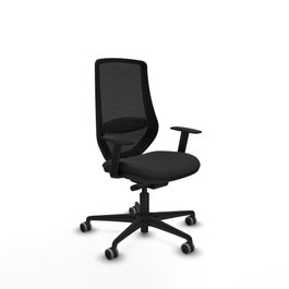 PIQUERAS Y CRESPO Silla de oficina Mardos con mecanismo Sincro/Traslack y Similpiel Negro