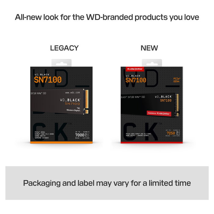 Western Digital SN7100 NVMe 500GB M.2 PCIe 4.0 x 4 SSD Western Digital SN7100 NVMe 500GB M.2 PCIe 4.0 x 4 SSD