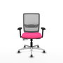 PIQUERAS Y CRESPO Silla de oficina Haches Rosa y Gris con Brazos 3D