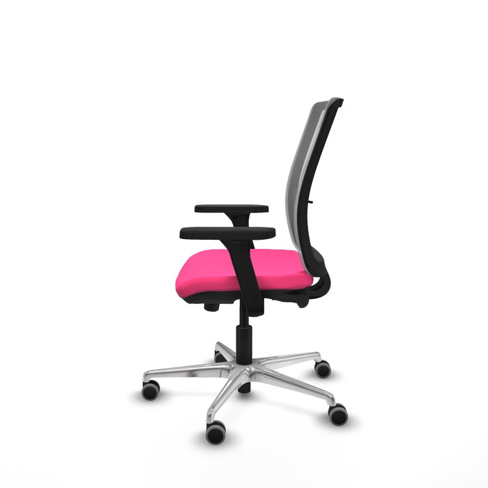 PIQUERAS Y CRESPO Silla de oficina Haches Rosa y Gris con Brazos 3D