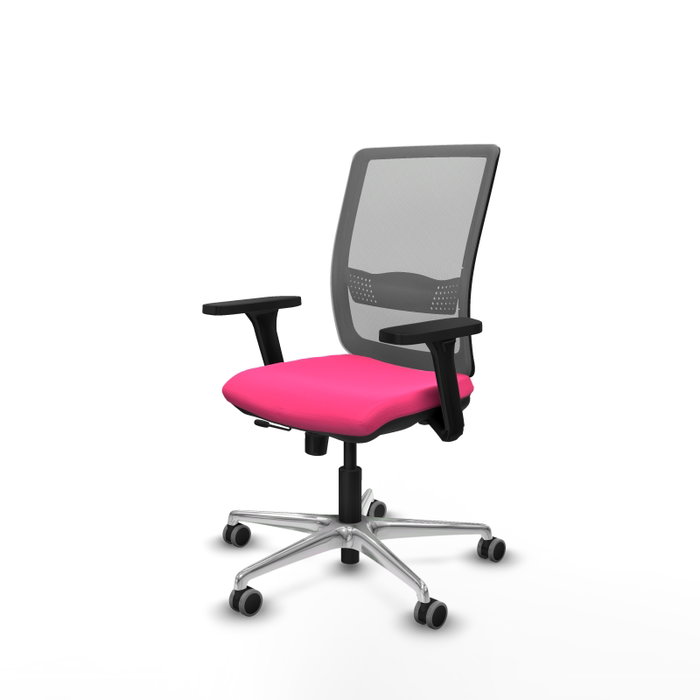 PIQUERAS Y CRESPO Silla de oficina Haches Rosa y Gris con Brazos 3D