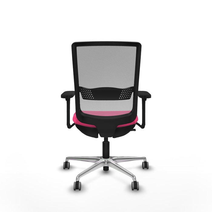 PIQUERAS Y CRESPO Silla de oficina Haches Rosa y Gris con Brazos 3D