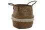 DKD Home Decor Cesta de Fibra FLECOS Natural y Blanco