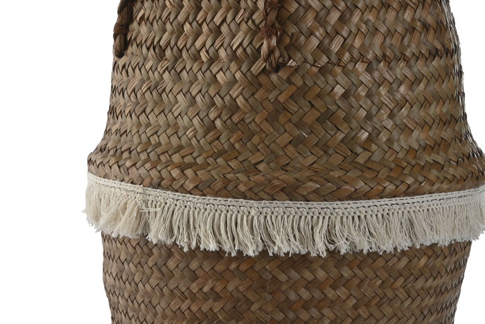 DKD Home Decor Cesta de Fibra FLECOS Natural y Blanco