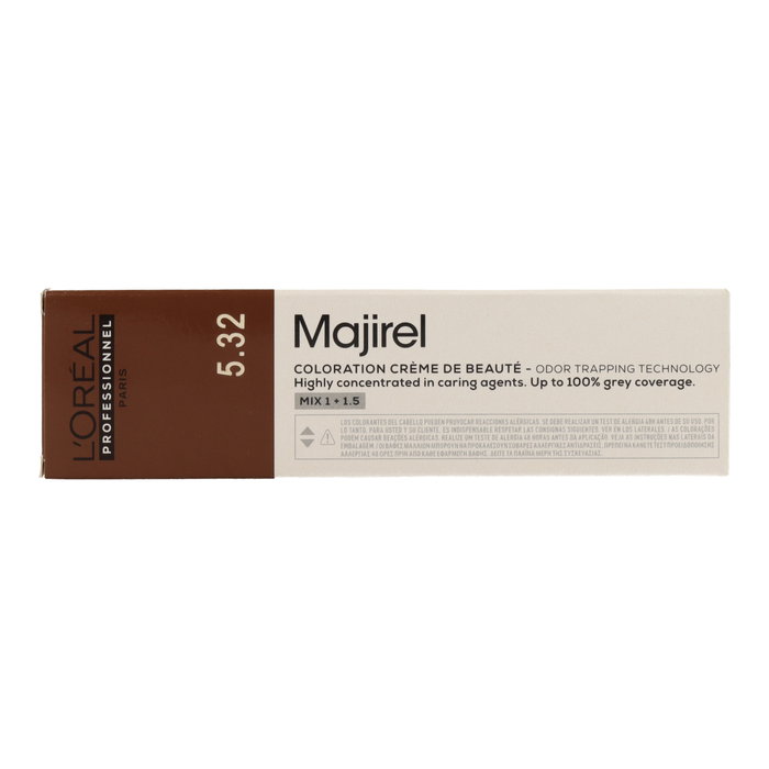 L'Oréal Majirel Warm Beige 5.32 - Tinte Permanente Castaño Claro Beige Cálido 60 ml - Cobertura Canas L'Oréal Majirel Warm Beige 5.32 - Tinte Permanente Castaño Claro Beige Cálido 60 ml - Cobertura Canas