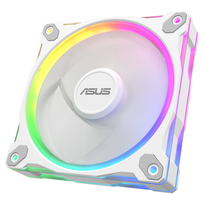 ASUS PRIME MR120 ARGB Reverse Ventilador para PC, 120 mm, PWM, Blanco, 1600 RPM, 58 CFM, Iluminación LED RGB