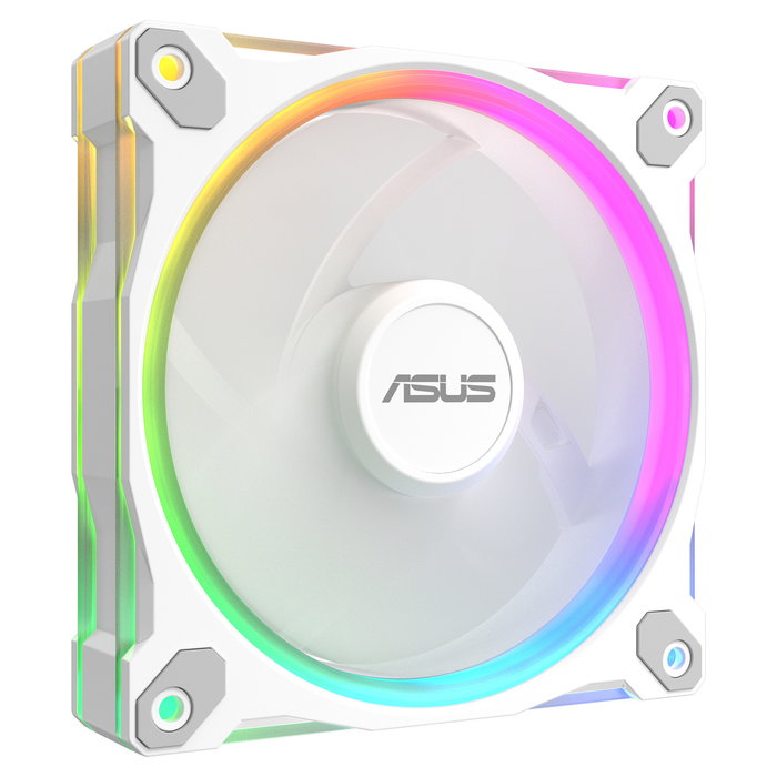 ASUS PRIME MR120 ARGB Reverse Ventilador para PC, 120 mm, PWM, Blanco, 1600 RPM, 58 CFM, Iluminación LED RGB