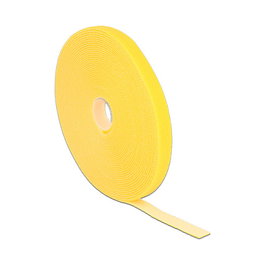 DeLOCK Rollo de cierre de velcro Amarillo 10 m x 13 mm