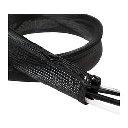 LogiLink Canaleta para Cables con Cremallera, Diámetro 50 mm, Negro, 1 Metro