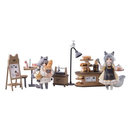 Decorated Life Collection Estatua PVC Tea Time Cats - Cat Town Bakery Staff & Customer Set 12 cm