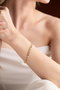 Heliophilia Silver NRZ999110 Pulsera de Plata de Ley 925 con Circón y Baño de Oro, Elegante y Atemporal para Mujer