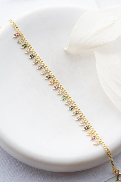 Heliophilia Silver NRZ999110 Pulsera de Plata de Ley 925 con Circón y Baño de Oro, Elegante y Atemporal para Mujer