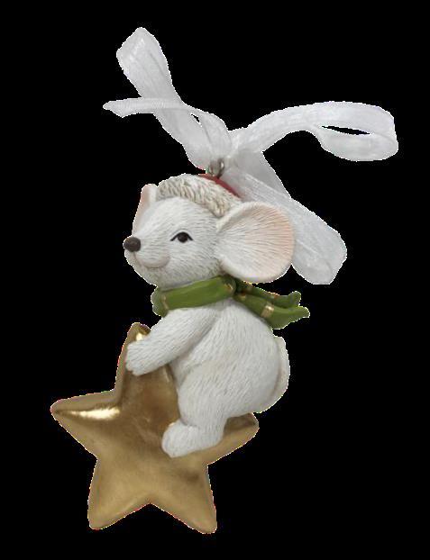 DKD Home Decor Figura Navidad Ratón Resina Surtido Aleatorio 4.5 x 9 x 7 cm (6 Unidades)