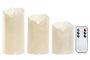 DKD Home Decor Vela Led Basicos Crudo 10 x 20 x 25 cm Set de 3