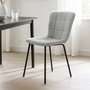 Versa Silla Tapizada Gris Claro 78x53 cm (4 Unidades)