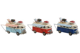 DKD Home Decor Vehiculo Decoracion Mediterraneo Azul Rojo 10 x 17 x 27 cm (3 Unidades) Furgo
