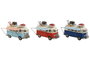 DKD Home Decor Vehiculo Decoracion Mediterraneo Azul Rojo 10 x 17 x 27 cm (3 Unidades) Furgo