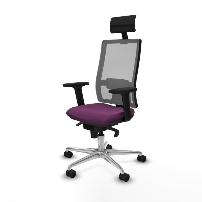 PIQUERAS Y CRESPO Silla de oficina Horna con mecanismo Sincro, Morado y Gris