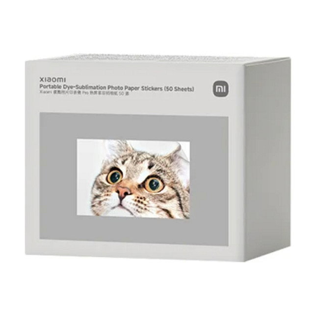 Xiaomi Papel Fotográfico para Sublimación con Pegatinas, 50 Hojas, Gris