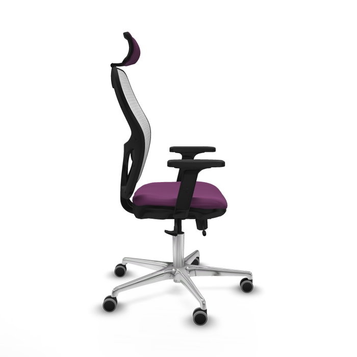 PIQUERAS Y CRESPO Silla de oficina Jorquera con mecanismo Sincro/Traslack, Morado y Blanco