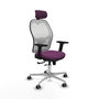 PIQUERAS Y CRESPO Silla de oficina Jorquera con mecanismo Sincro/Traslack, Morado y Blanco