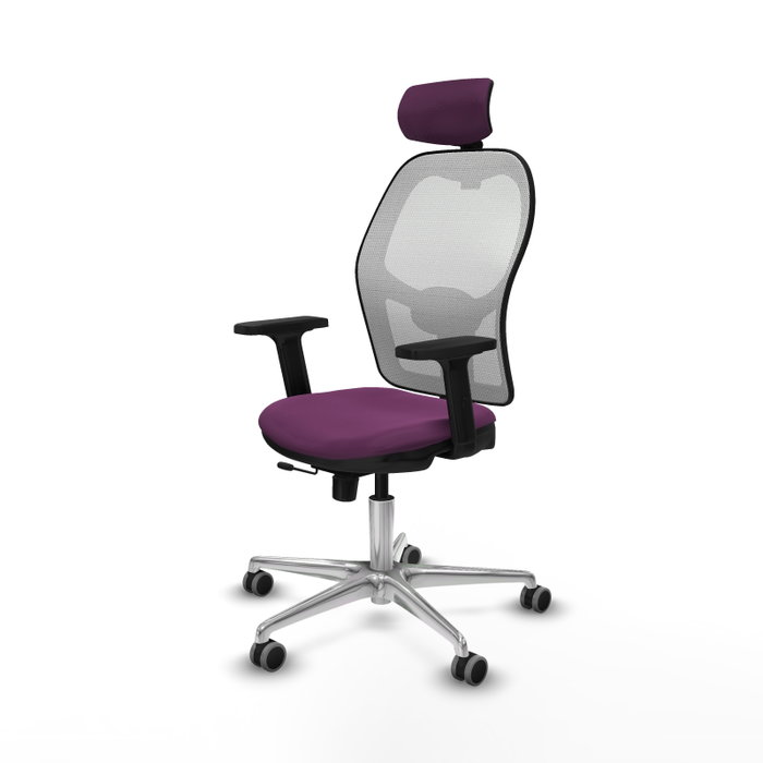 PIQUERAS Y CRESPO Silla de oficina Jorquera con mecanismo Sincro/Traslack, Morado y Blanco