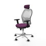 PIQUERAS Y CRESPO Silla de oficina Jorquera con mecanismo Sincro/Traslack, Morado y Blanco