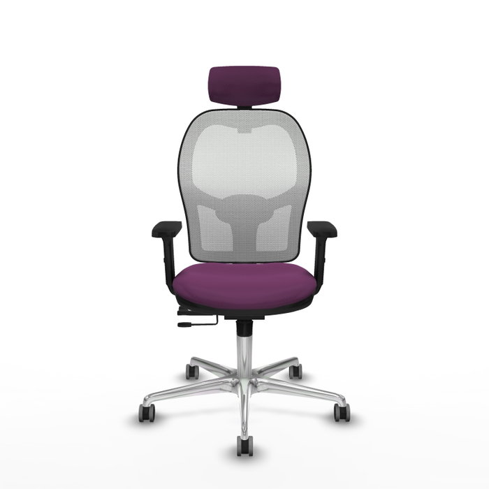 PIQUERAS Y CRESPO Silla de oficina Jorquera con mecanismo Sincro/Traslack, Morado y Blanco