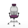 PIQUERAS Y CRESPO Silla de oficina Jorquera con mecanismo Sincro/Traslack, Morado y Blanco