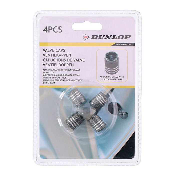 Lifetime Set 4 Tapones Rueda Coche Gris Aluminio Rosca 17x10mm