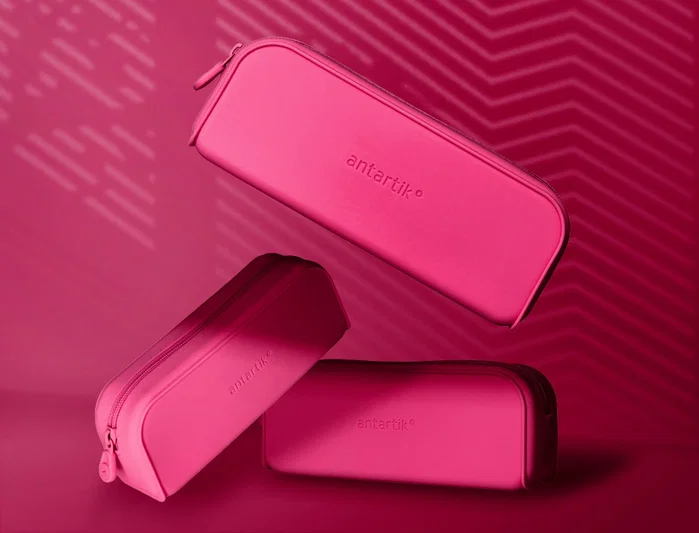 Antartik Estuche portatodo Prisma silicona soft rosa fucsia